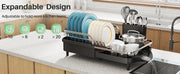 Expandable Stainless-Steel Dish Rack with Drainboard