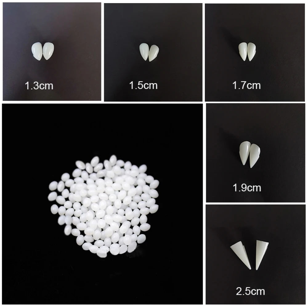 Vampire Fang Costume Teeth with Fitting Material – 5 Sizes