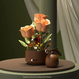 AutoBloom™ Wooden Flower Bouquet Dynamic Arrangement Model Auto-Blooming Petals, Magic Sprayer & Aromatherapy Breathing Lights