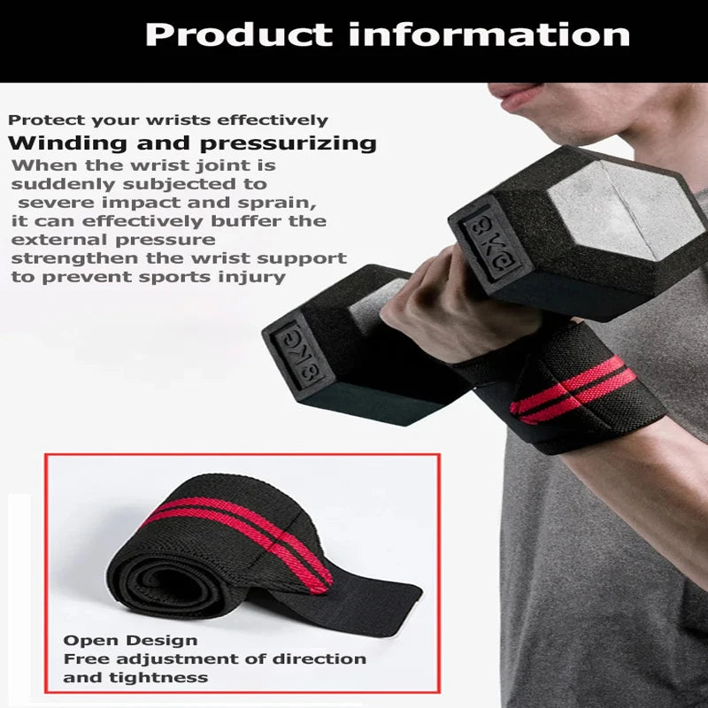1PC Elastic Exercise Wrist Pressure Strap Weight Lifting Sports Wrist Bandage Wrap Wrist Guard Against Sprain for Men Women