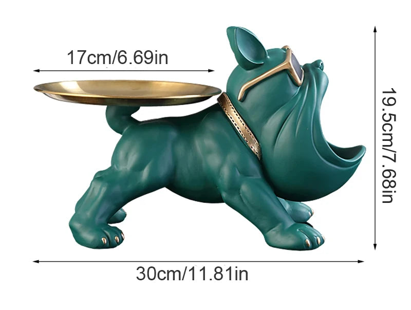 Home Decor Bulldog Figurine Dog Statue Storage Box Animal Ornament Resin Craft Art Sculpture Figurine Home Puppy Sculpture 30cm