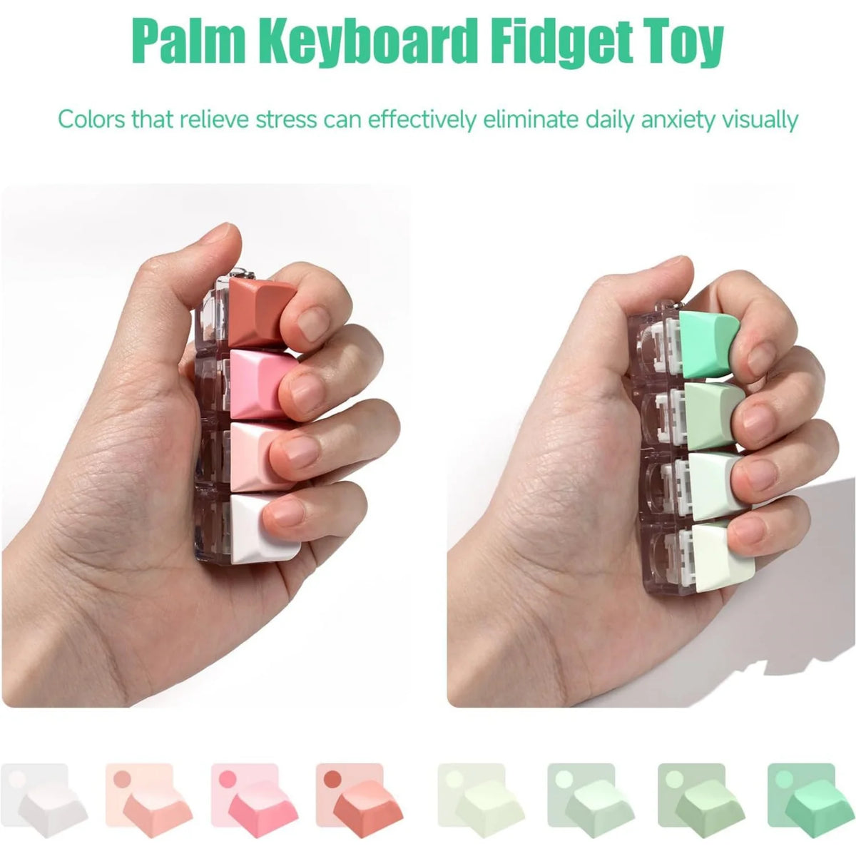 4-Key Keyboard Fidget Keychain – Light-Up or Non-Light
