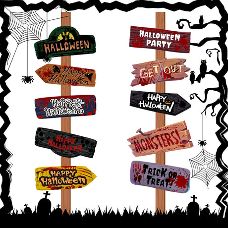 Halloween Party decor Welcome Sign Halloween Scary Themed Outdoor Yard Signs Decor Halloween Party Home Garden Decor