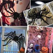 Poseable Giant Black Halloween Spider – 30cm to 200cm