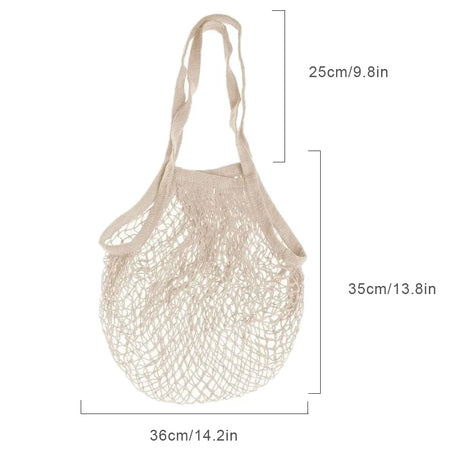 1/2pcs Cotton String Shopping Tote Bags Fruit Vegetable Storage Organizer Reusable Washable Grocery Eco Friendly Mesh Bags