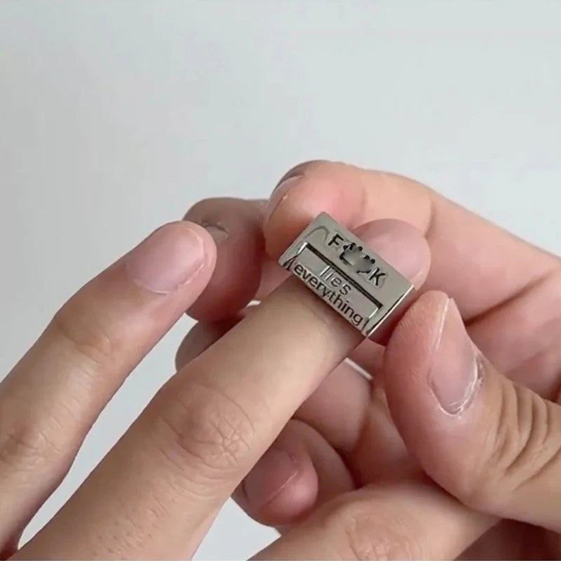 Personalized Rotating Text 'You & Me' Couple Ring for Men And Women Gothic Punk Hip Hop Jewelry Unique Love Gift