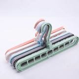 9 Holes Rotating Anti-Skid Folding Clothes Hanger Organizer with Multifunctional Space Saving Cascading Features for Wardrobe