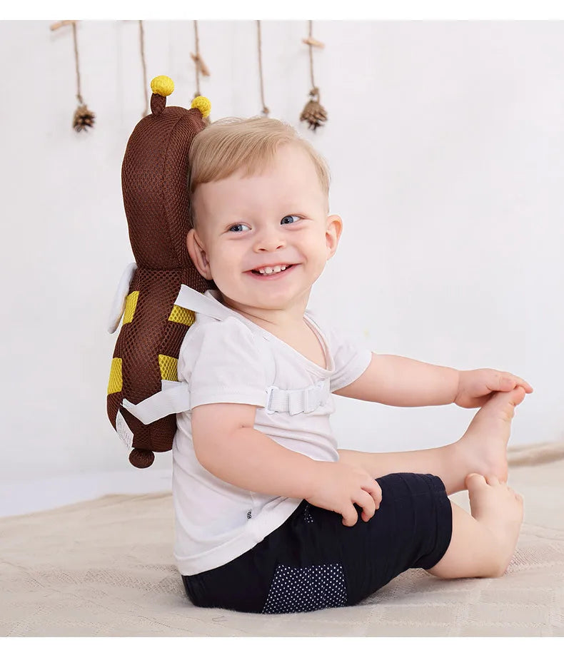Plush Baby Head & Back Cushion Backpack – 2 Colours