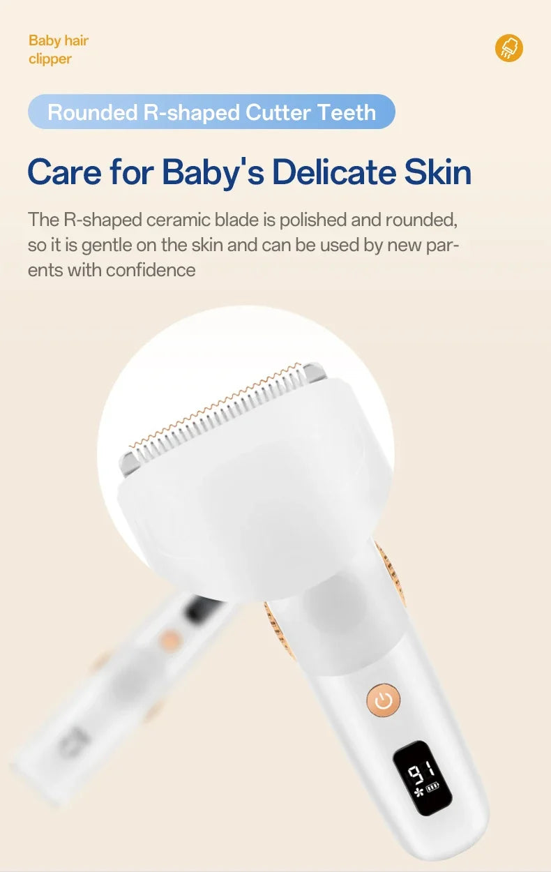 Hair-absorbing Hair Clipper Low Noise Baby Hair IPX7 Waterproof Household Children Clipper Electric Clipper Baby Care