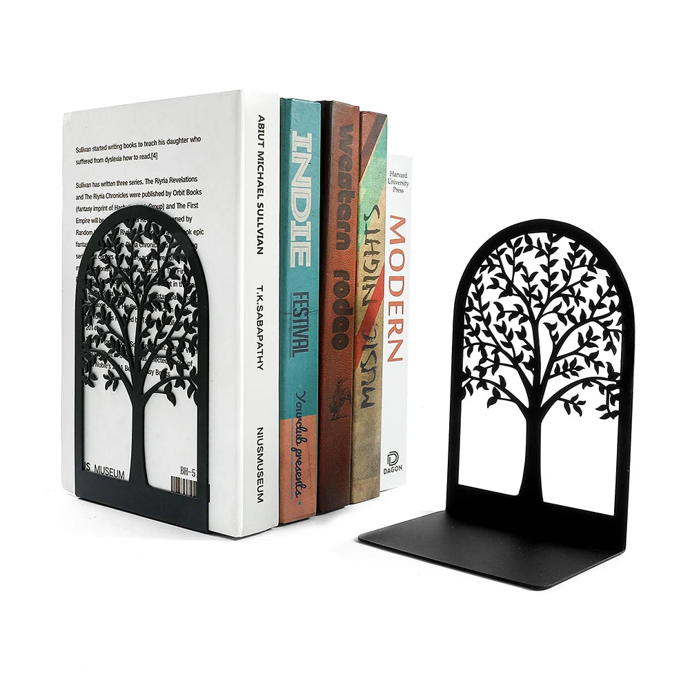 Black Tree-of-Life Metal Desktop Bookends