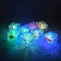 6/12PCS Kids Bath Toy Simulation Ice Cube Liquid Water Sensor Reusable Glowing Flashing Ice Cube for Bathtub, Swimming Pool