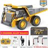 4WD Remote Control Excavator Toy Radio Controlled RC Dump Truck Vehicle Crawler Bulldozer Construction Car Gifts for Kids Boys