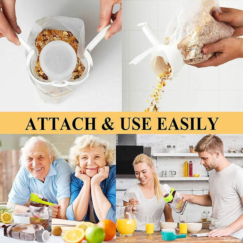 Food Bag Sealing Clip with Pour Spout – 6 Colours