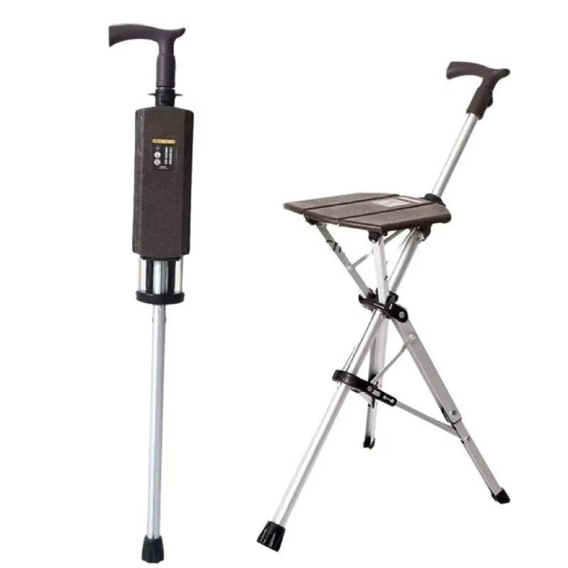 Foldable Walking Cane with Built-In Seat – 110 kg Capacity