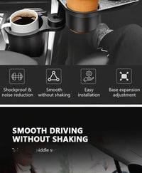 Expandable Car Cup Holder with 360° Snack Tray