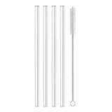 4/8Pcs Reusable Glass Straws Clear Glass Drinking Straws 8 Inch 8mm Tubes Juice Smoothie Tea Straws Glasses Straw Set for Drinks