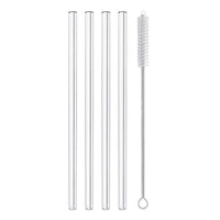 Reusable 8-Inch Glass Drinking Straws – 6 Sets