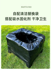 Folding Portable Camping Toilet – 2 Sizes, Grey or Black