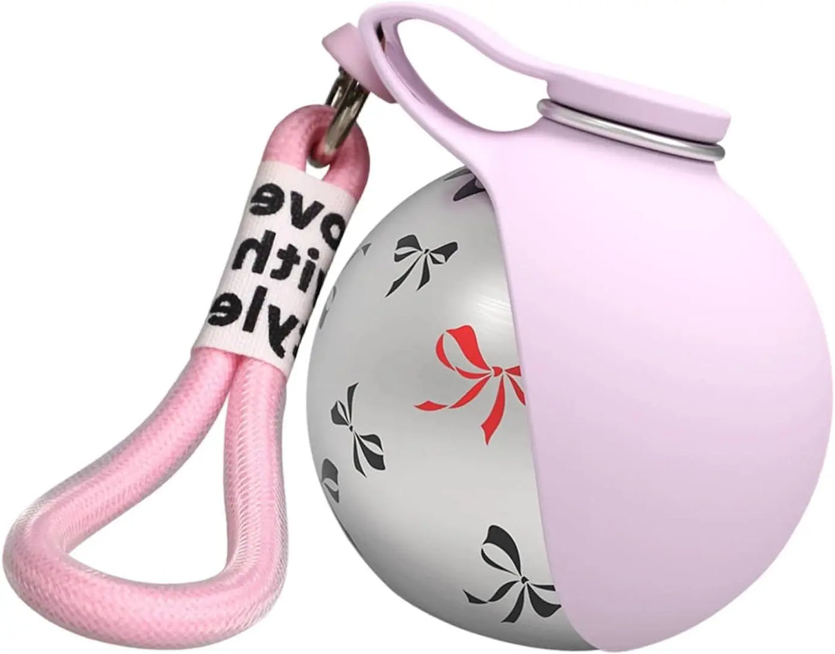 304 Stainless Steel Water Kettle Round Outdoor Water Cup With Lanyard Hook Foldable Silicone Dog Bowl Portable Travel Pet Feeding