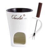 Sweet Fondue Cup for Date Night and More, Chocolate Melting Cup Set with Forks, Perfect as Fondue Mug or Chocolate Fondue Mug - Ideal Gifts for Birthday, Wedding, Mini Simmer Mug
