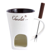 Mini Ceramic Tealight Fondue Cup with Fork