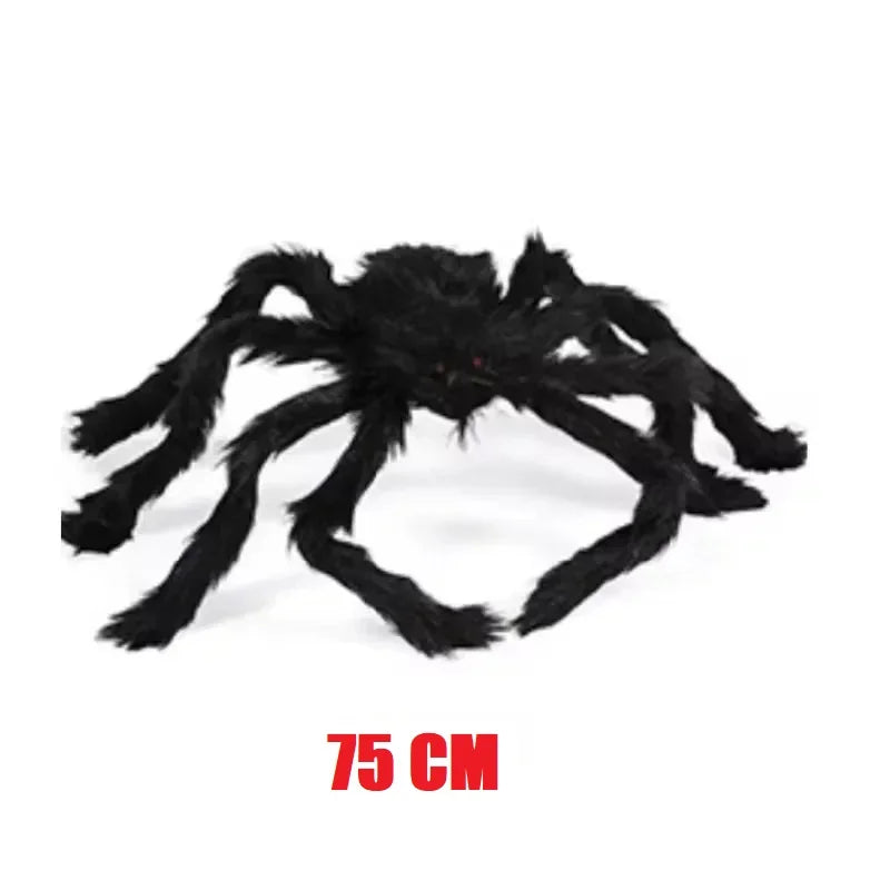 Poseable Giant Black Halloween Spider – 30cm to 200cm