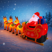 10.1 ft Inflatable Santa Sleigh & 3 Reindeer LED Display