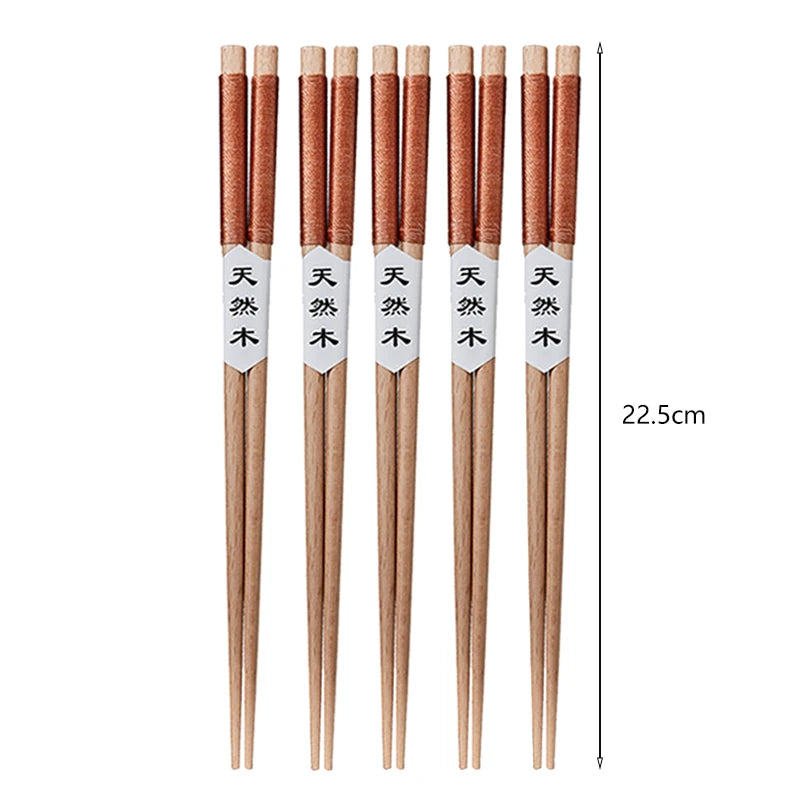 5 Pairs Wooden Chopsticks Wood Chopsticks Set Japanese Sushi Chopsticks Korean Chinese Snack Food Chop Sticks Kitchen Tableware