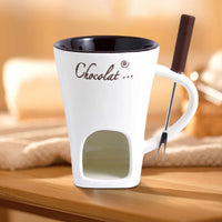 Mini Ceramic Tealight Fondue Cup with Fork