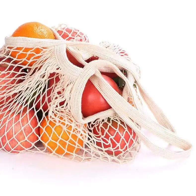 1/2pcs Cotton String Shopping Tote Bags Fruit Vegetable Storage Organizer Reusable Washable Grocery Eco Friendly Mesh Bags