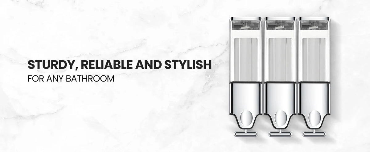3-Chamber No-Drill Shower Soap Dispenser