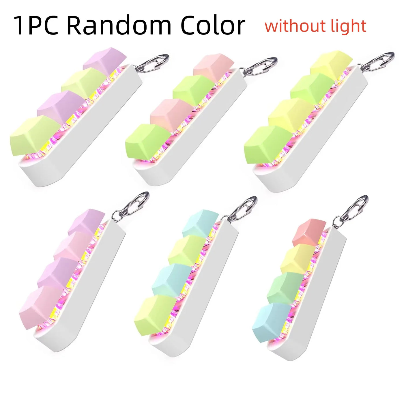 Keyboard Fidget Toy with LED Light Keyboard Fidget Keychain 4-in-1 Keyboard Decompression Button Stress Relief Fidget Gifts