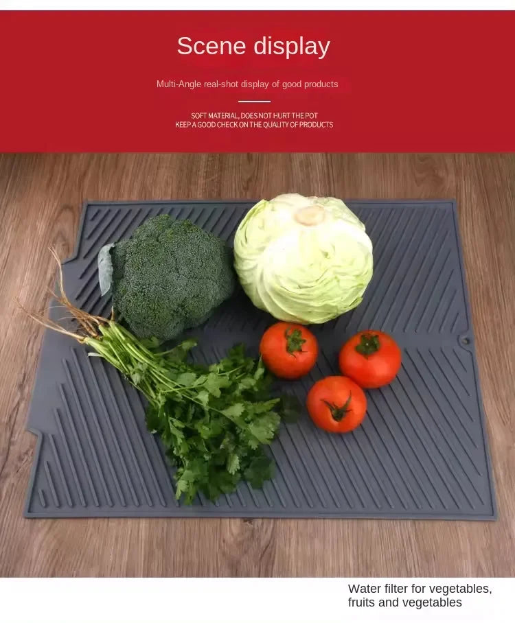 Grey Ridged Silicone Dish-Drying Mat – 3 Sizes