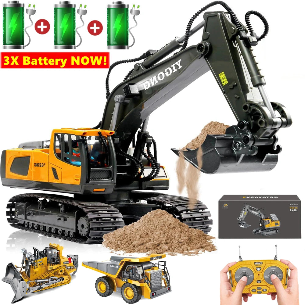 4WD Remote-Control Excavator Toy – 9 Options
