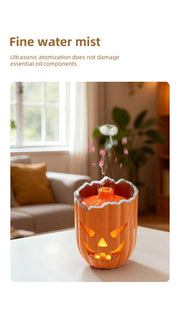 Halloween Pumpkin Aroma Diffuser & Humidifier – LED Night Light USB Essential Oil Mister