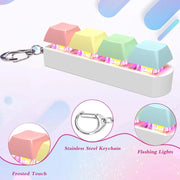 Keyboard Fidget Toy with LED Light Keyboard Fidget Keychain 4-in-1 Keyboard Decompression Button Stress Relief Fidget Gifts
