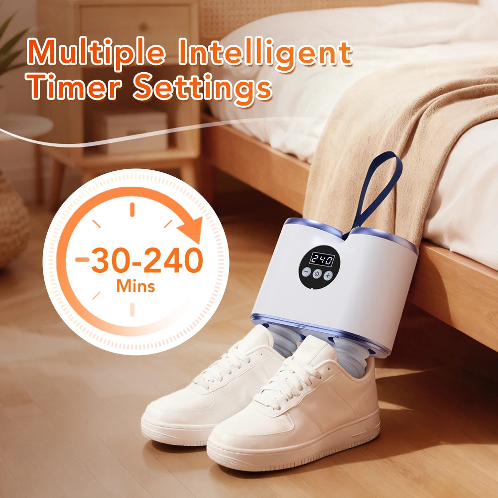 Portable PTC Shoe Dryer with 30–240 Minute Timer