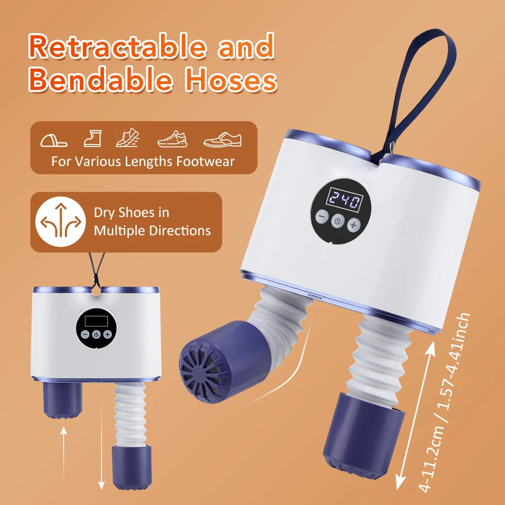 Portable PTC Shoe Dryer with 30–240 Minute Timer