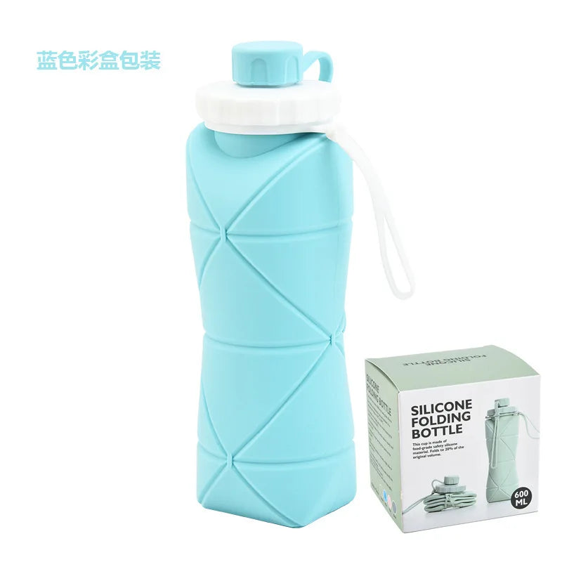 Silicone Collapsible Sports Water Bottles Outdoor Camping Folding Water Cup Large Capacity Travel Foldable Leakproof Kettle