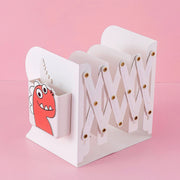 Adjustable Metal Bookend with Pen Holder