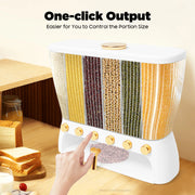 Dry Food Dispenser 6-Grid Wall-Mounted Dry Food Dispenser - Adjustable Compartments Easy Dispensing - Kitchen Storage
