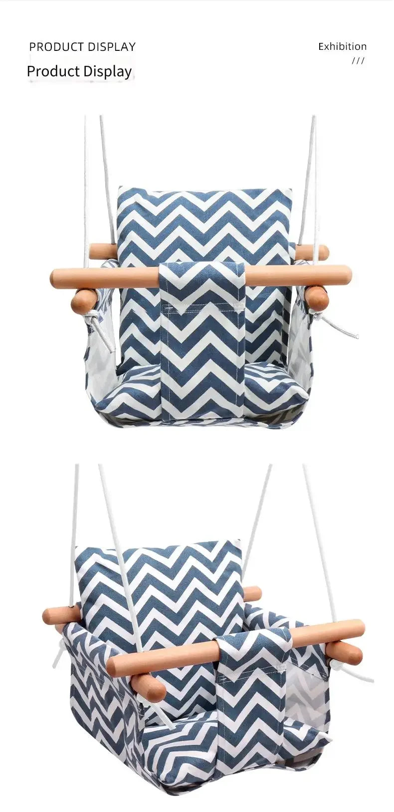 Baby Swing Seat Canvas Safe Swing Chair Indoor Outdoor Kindergarten Backyard Park Beach Basket Amusement Equipment Baby Toy