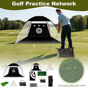 Golf Practice Tent Net  10x7ft Practice Net With Triturf Mat  Golf Hitting Aid For Backyard Home Sports Equipment Chipping Swing