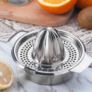 Manual Stainless-Steel Citrus Press with Bowl & Strainer