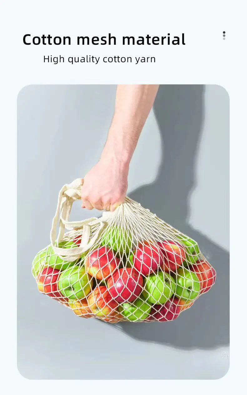 Reusable Cotton Mesh Shopping & Produce Bags – 1 or 2 Pack