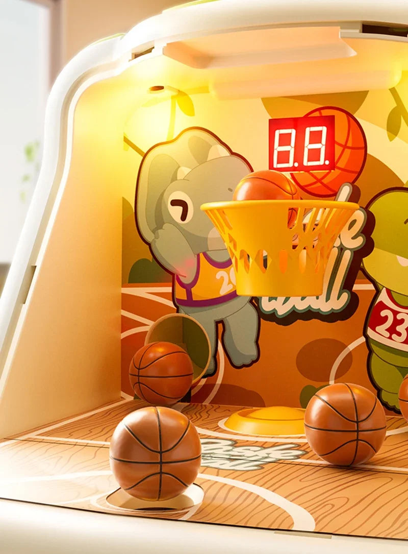Basketball Shooting Arcade Game Toy - Desktop Pinball Hoop with LED Scoring, Fun Interactive for Kids Family Party Gathering