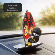Magnetic Sailboat Swing Bear Car Dashboard Ornament – Sliding Cartoon Decoration