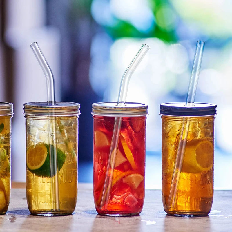 Reusable 8-Inch Glass Drinking Straws – 6 Sets