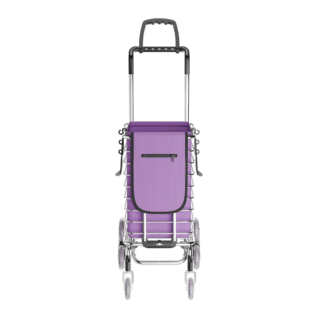 Foldable Shopping Cart with Wheels, 40kg Capacity Portable Grocery Trolley for Supermarket Market Travel Stair Climbing