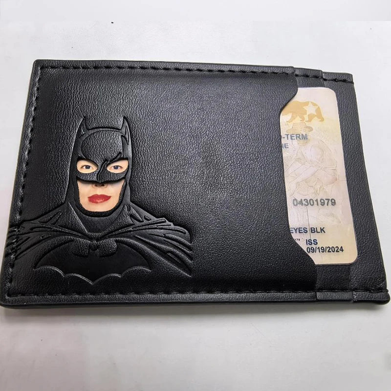 Bat-Inspired PU Card Wallet – Slim ID & Bank Card Holder
